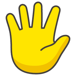 Hand with fingers splayed